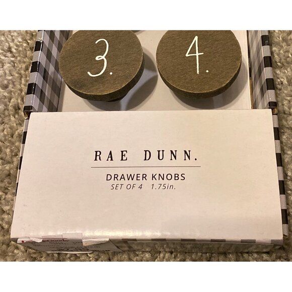 Rae Dunn Set Of 4 Wooden Drawer Knobs 1.75in - Picture 2 of 2